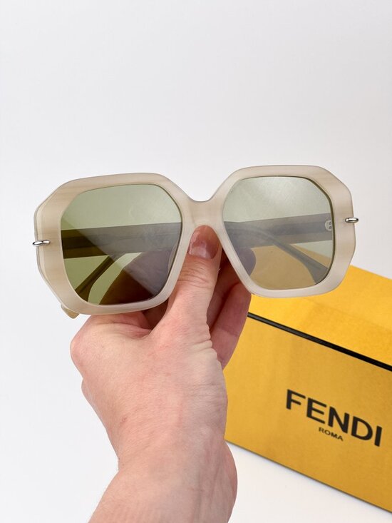 Fendi Selleria FE40173I 60Q Oversized Square Sunglasses –  Brown Silver Mirror